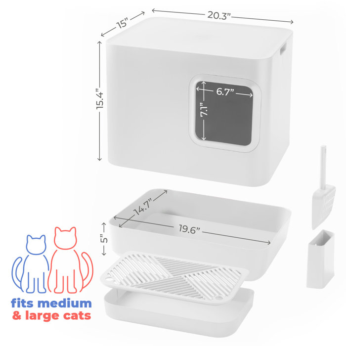 Archie & Oscar™ Plastic Cat Litter Box Enclosure with Scoop & Reviews